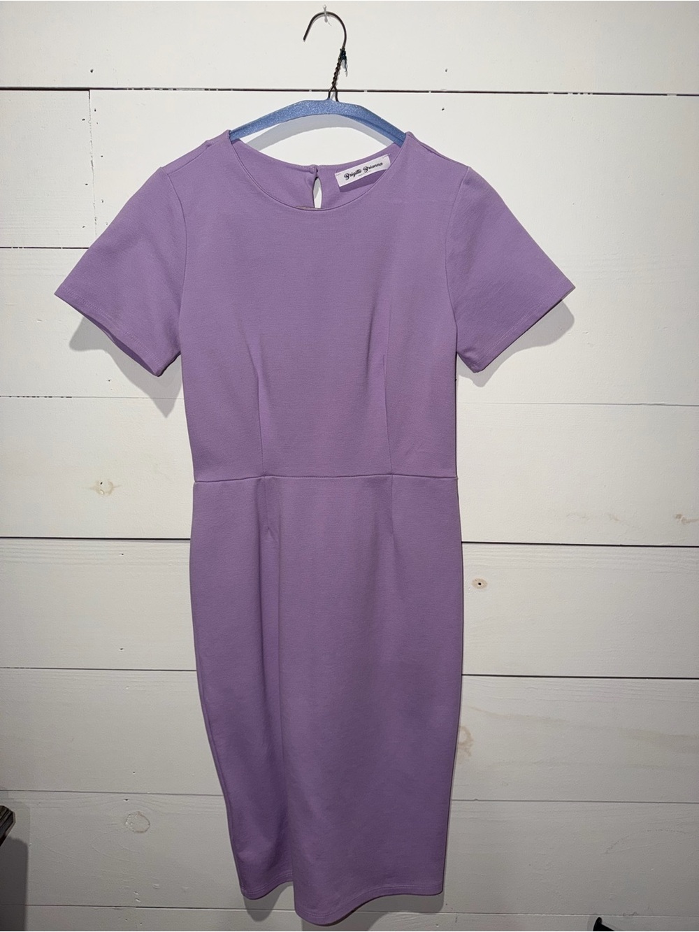 Women's Lavender Short-Sleeve Sheath Dress